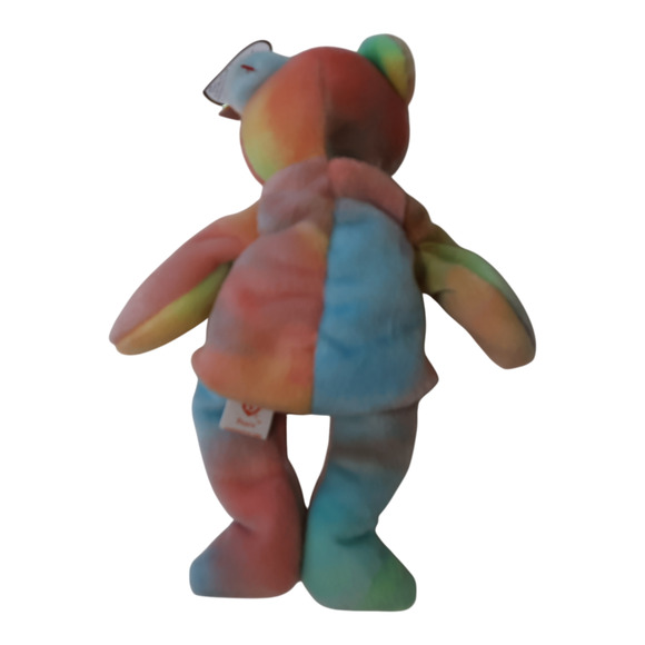 VTG TY Beanie Babies Peace Bears Lot of 2 1996 & 2003 Retired MWMT Tie-Dye Blue - Picture 6 of 11